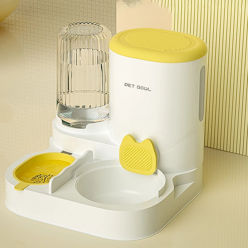 Automatic Pet Feeder with Large Food Bowl & Built-in Water Dispenser