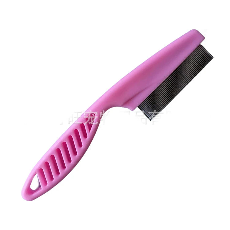 PurrFlow™ Fine-Tooth Pet Flea Comb – Stainless Steel Grooming Tool for Cats & Dogs, Removes Fleas, Tangles & Loose Fur Effortlessly.