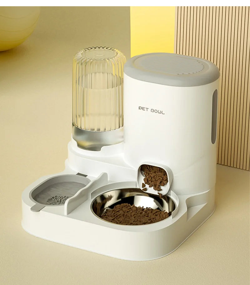 Automatic Pet Feeder with Large Food Bowl & Built-in Water Dispenser