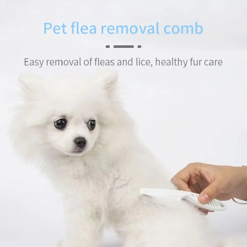 PurrFlow™ Fine-Tooth Pet Flea Comb – Stainless Steel Grooming Tool for Cats & Dogs, Removes Fleas, Tangles & Loose Fur Effortlessly.
