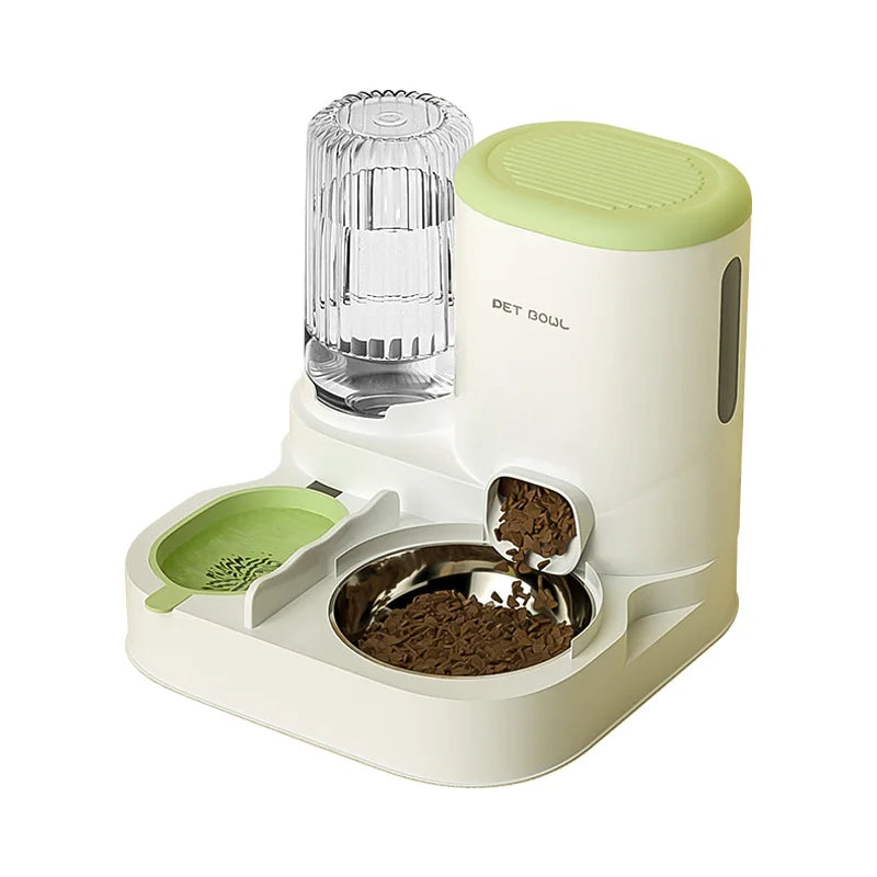 Automatic Pet Feeder with Large Food Bowl & Built-in Water Dispenser