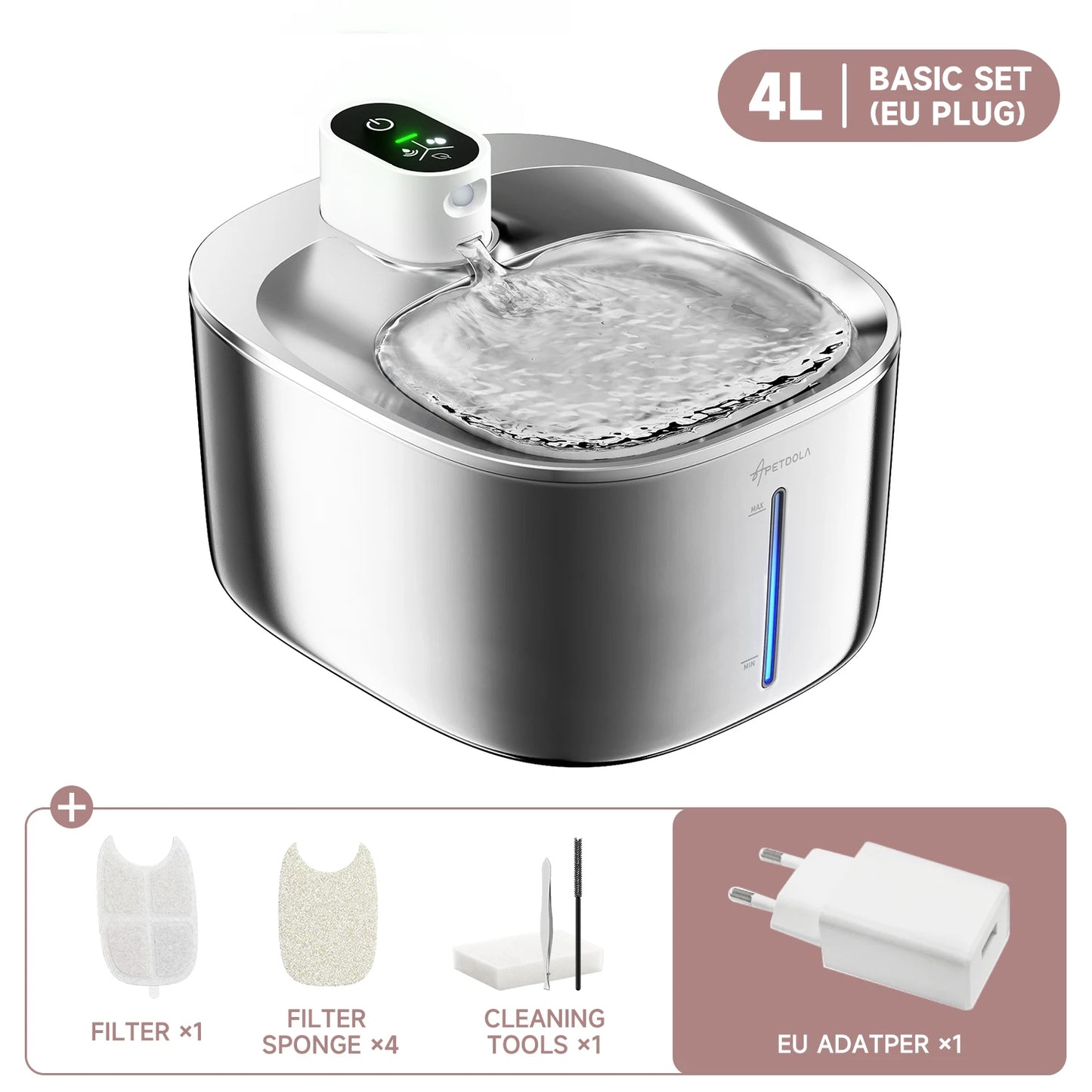 APETDOLA 4L Wireless Automatic Pet Water Fountain with Sensor