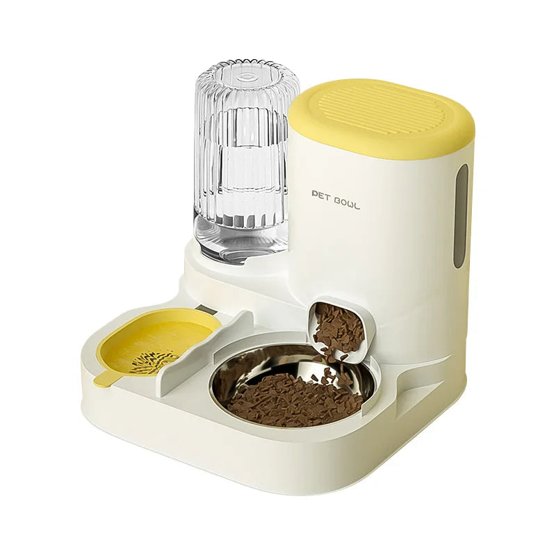 Automatic Pet Feeder with Large Food Bowl & Built-in Water Dispenser