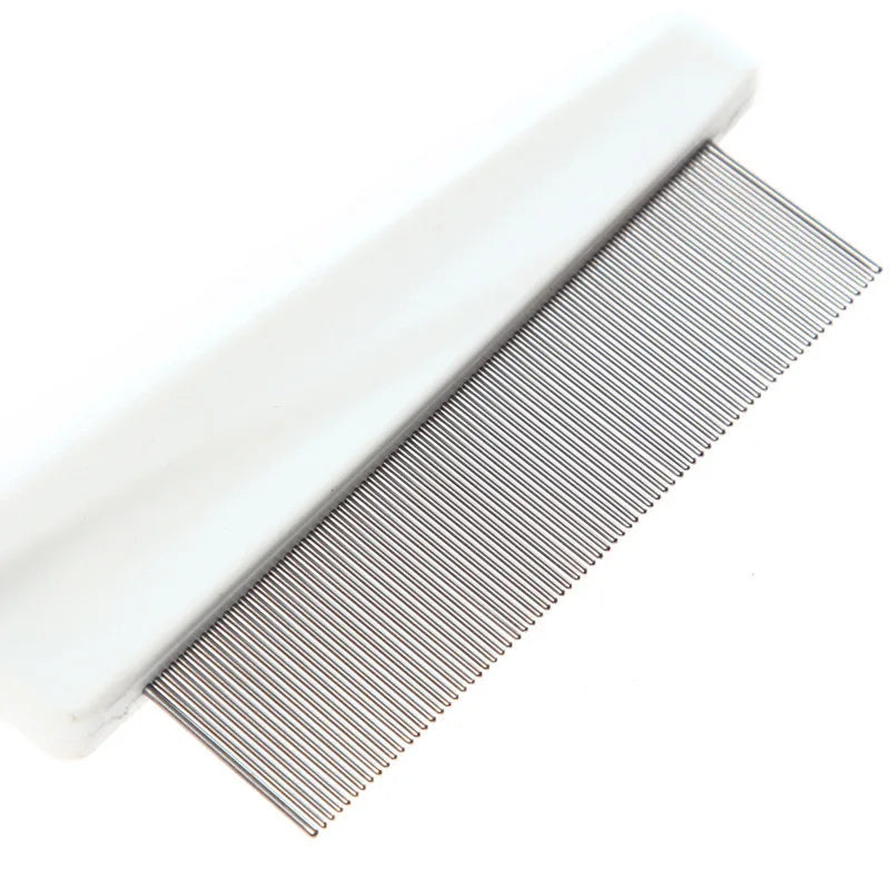 PurrFlow™ Fine-Tooth Pet Flea Comb – Stainless Steel Grooming Tool for Cats & Dogs, Removes Fleas, Tangles & Loose Fur Effortlessly.