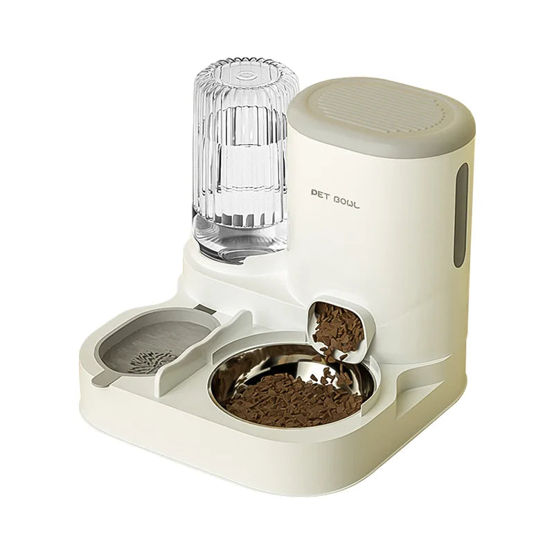 Automatic Pet Feeder with Large Food Bowl & Built-in Water Dispenser