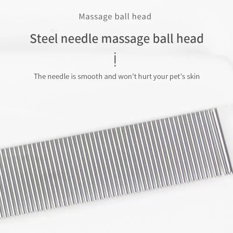 PurrFlow™ Fine-Tooth Pet Flea Comb – Stainless Steel Grooming Tool for Cats & Dogs, Removes Fleas, Tangles & Loose Fur Effortlessly.