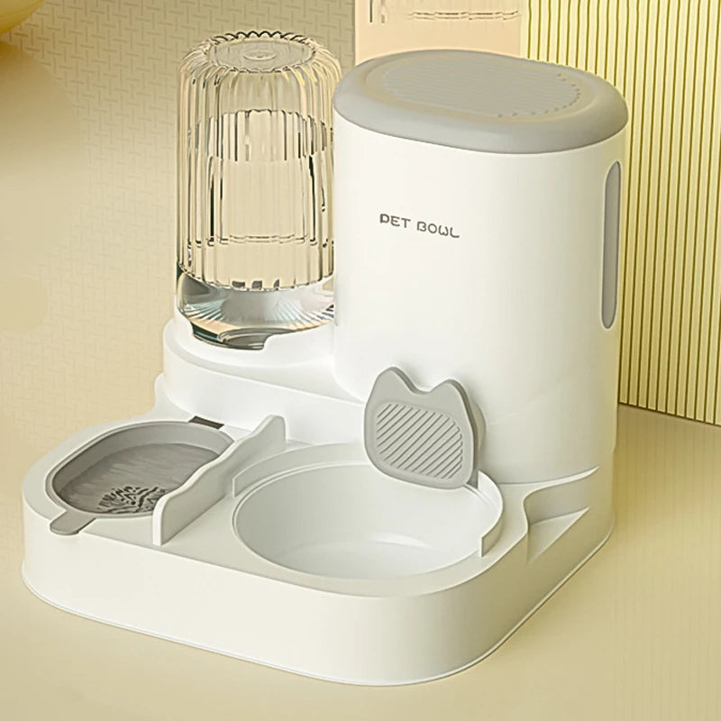 Automatic Pet Feeder with Large Food Bowl & Built-in Water Dispenser