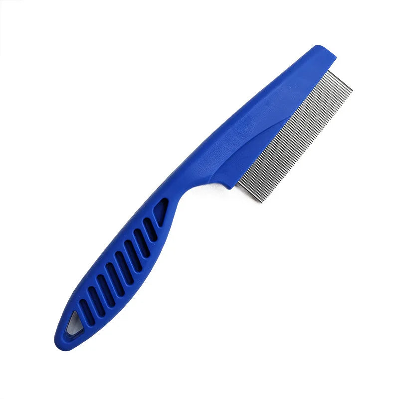 PurrFlow™ Fine-Tooth Pet Flea Comb – Stainless Steel Grooming Tool for Cats & Dogs, Removes Fleas, Tangles & Loose Fur Effortlessly.