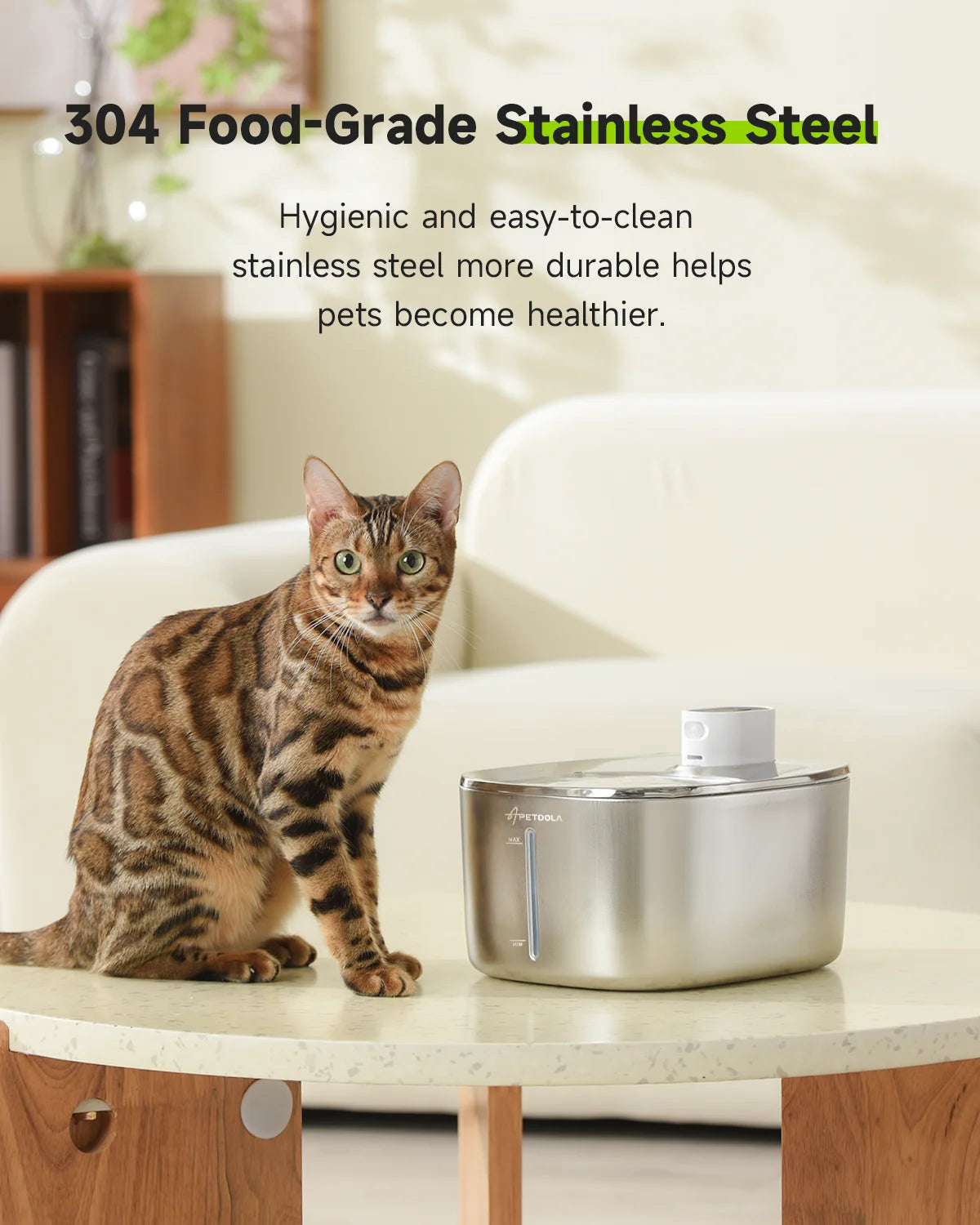APETDOLA 4L Wireless Automatic Pet Water Fountain with Sensor