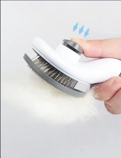 Stainless Steel Cat Grooming Brush – Detangling & Shedding Comb for Long-Haired Cats, PurrFlow™