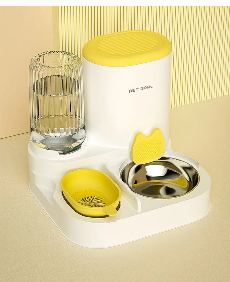 Automatic Pet Feeder with Large Food Bowl & Built-in Water Dispenser