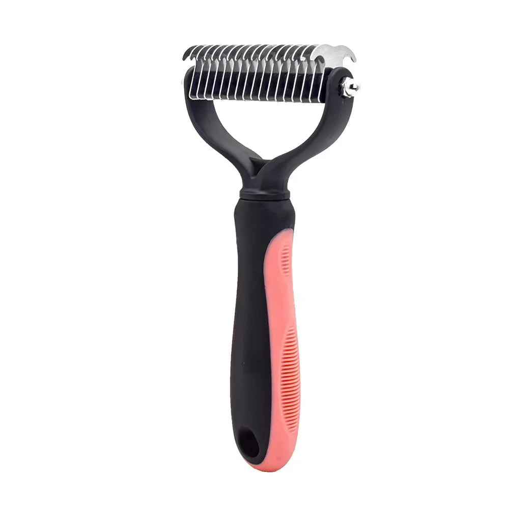 Pet Dematting Comb for Cats & Dogs – Dual-Sided Grooming Brush, Removes Mats, Tangles & Loose Fur, Safe Stainless Steel Blades