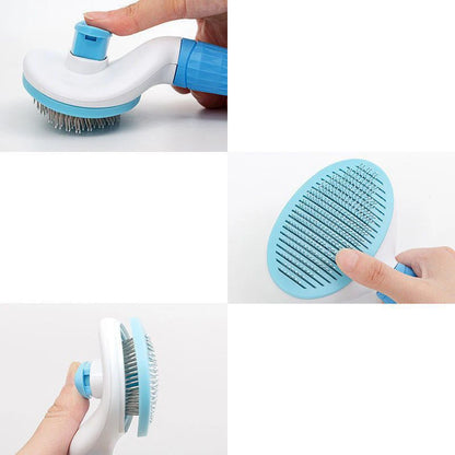 Stainless Steel Cat Grooming Brush – Detangling & Shedding Comb for Long-Haired Cats, PurrFlow™