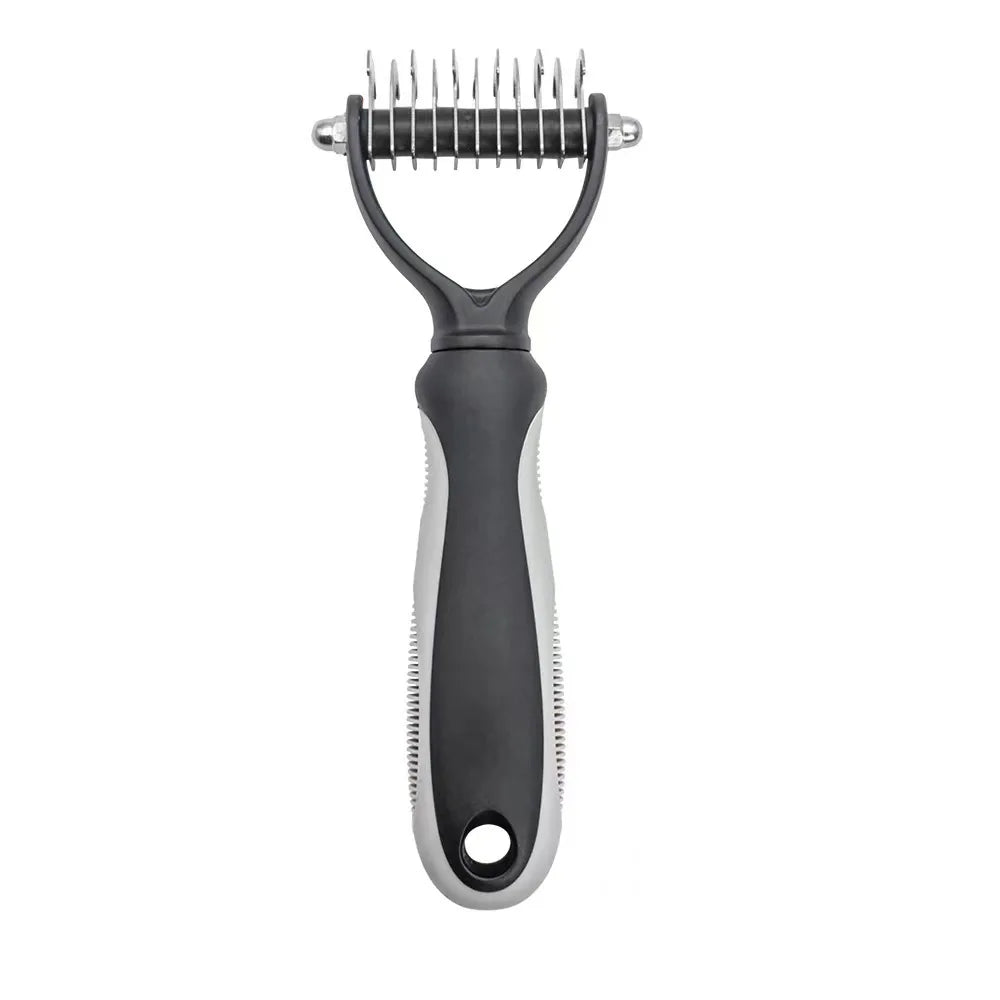 Pet Dematting Comb for Cats & Dogs – Dual-Sided Grooming Brush, Removes Mats, Tangles & Loose Fur, Safe Stainless Steel Blades