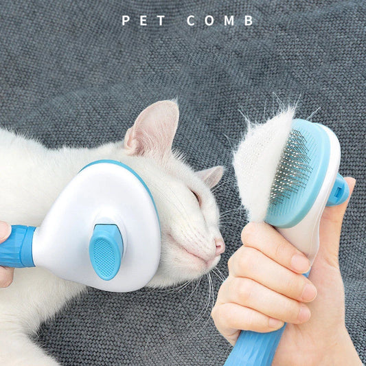 Stainless Steel Cat Grooming Brush – Detangling & Shedding Comb for Long-Haired Cats, PurrFlow™