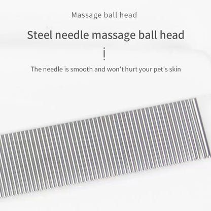 PurrFlow™ Fine-Tooth Pet Flea Comb – Stainless Steel Grooming Tool for Cats & Dogs, Removes Fleas, Tangles & Loose Fur Effortlessly.