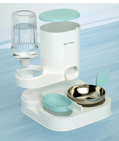 Automatic Pet Feeder with Large Food Bowl & Built-in Water Dispenser