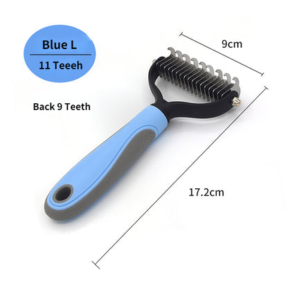 Pet Dematting Comb for Cats & Dogs – Dual-Sided Grooming Brush, Removes Mats, Tangles & Loose Fur, Safe Stainless Steel Blades