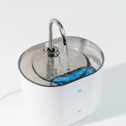 PurrFlow™ Stainless Steel Pet Water Fountain – Automatic Circulation, Ultra-Quiet Pump & Advanced Filtration for Cats