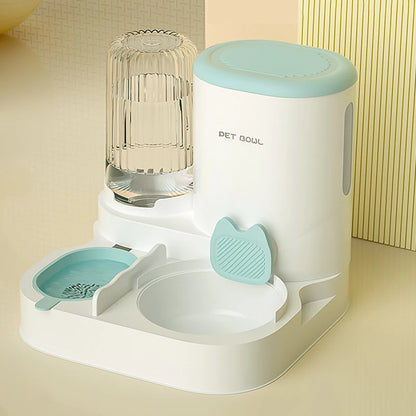 Automatic Pet Feeder with Large Food Bowl & Built-in Water Dispenser