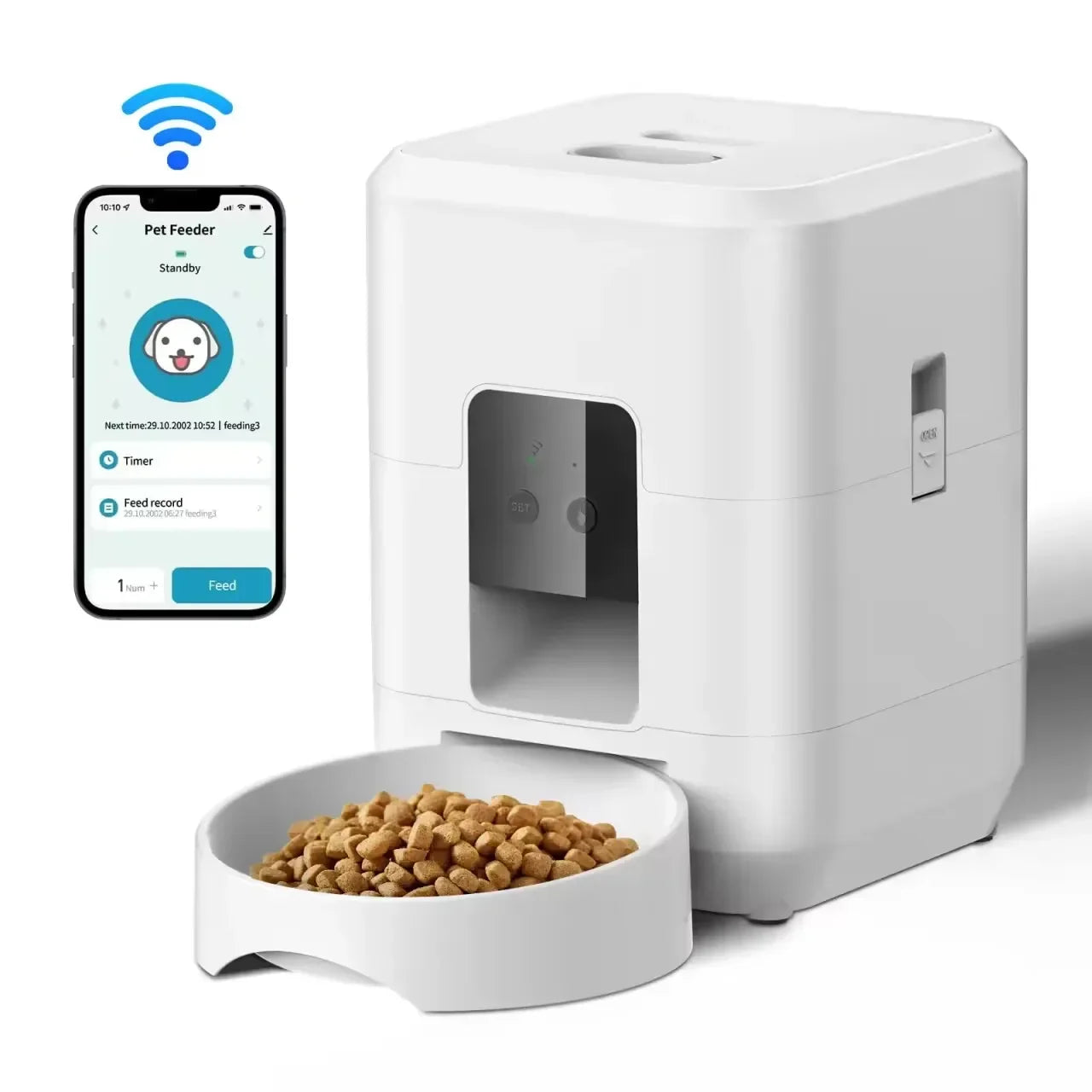 Automatic Smart Pet Feeder with LCD Timer Programmable Food Dispenser for Cats.