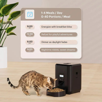 Automatic Smart Pet Feeder with LCD Timer Programmable Food Dispenser for Cats.