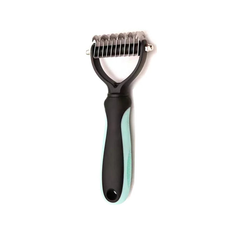 Pet Dematting Comb for Cats & Dogs – Dual-Sided Grooming Brush, Removes Mats, Tangles & Loose Fur, Safe Stainless Steel Blades