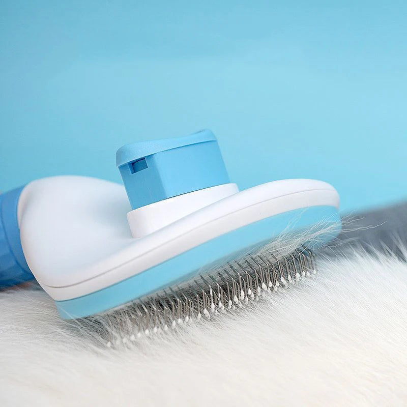 Stainless Steel Cat Grooming Brush – Detangling & Shedding Comb for Long-Haired Cats, PurrFlow™