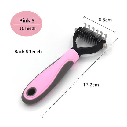 Pet Dematting Comb for Cats & Dogs – Dual-Sided Grooming Brush, Removes Mats, Tangles & Loose Fur, Safe Stainless Steel Blades