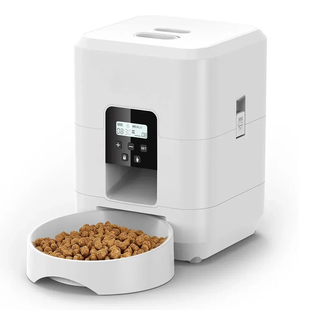 Automatic Smart Pet Feeder with LCD Timer Programmable Food Dispenser for Cats.